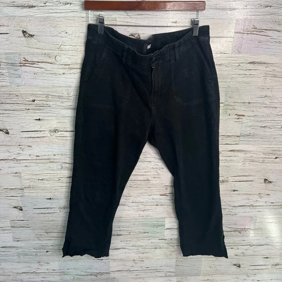 Paige  Mayslie Coated Black Joggers size 31 - Picture 1 of 12